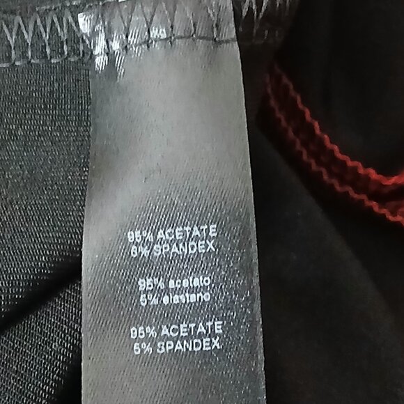 Chicos Travelers Maxi Shift Dress Size 2 US 12 Red Black Colorblock Side Slit - Picture 7 of 8